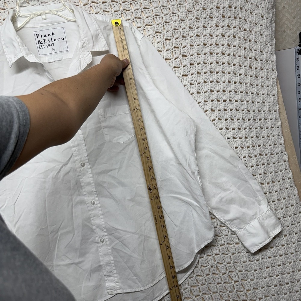 Frank & Eileen Joedy Super Luxe Shirt Women XL White Buttonup V Neck Long Sleeve - Picture 4 of 8